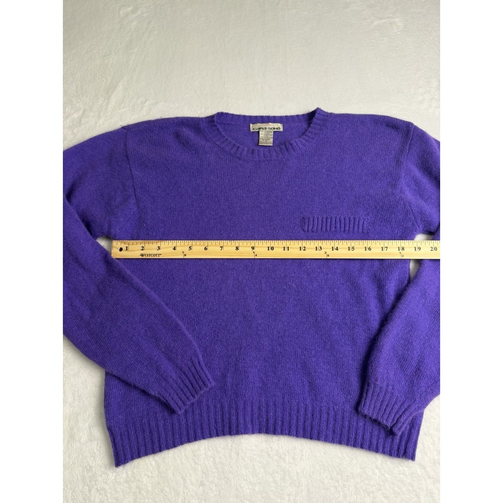 Cara Soho Vintage 90's Purple Crewneck Lambswool Pullover Sweater M - Picture 3 of 6